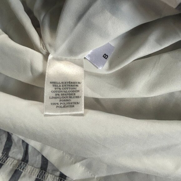 Ann Taylor LOFT Pleated A-Line Skirt Women Size 14 Knee Length Ivory Blue Stripe - Picture 9 of 9